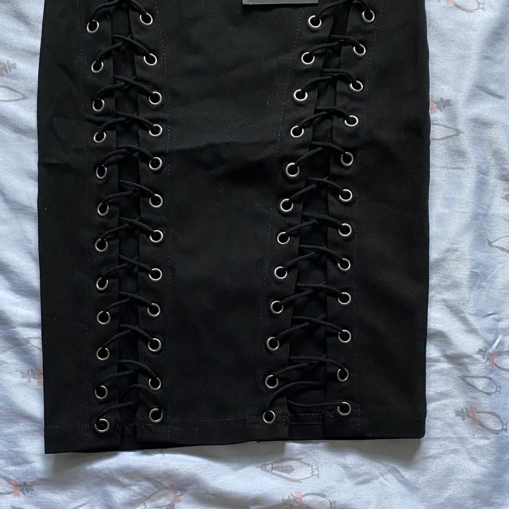Fashion Nova Black Lace-Up Pencil Skirt - Picture 2 of 12